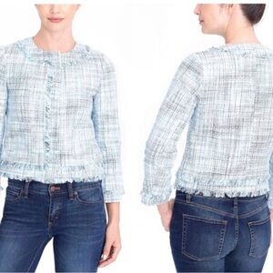 J.Crew tweed jacket with zipper， size 10